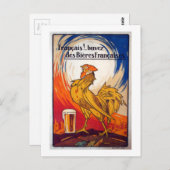 Vintage französische Bierwerbung Postkarte (Vorne/Hinten)