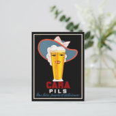 Vintage französische Bierwerbung Postkarte (Stehend Vorderseite)
