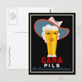 Vintage französische Bierwerbung Postkarte (Vorne/Hinten)