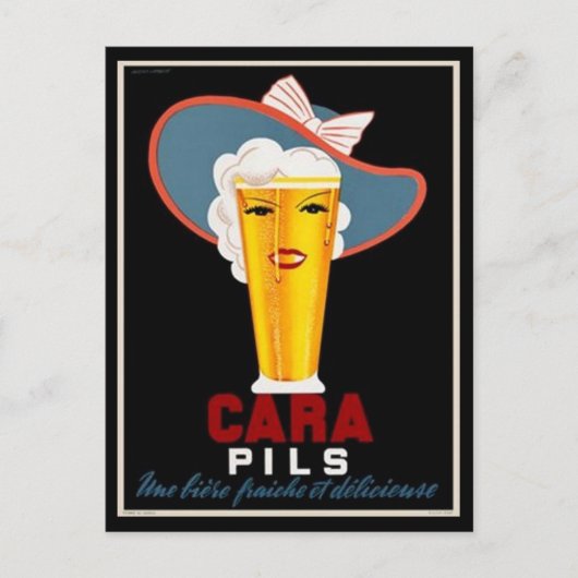 Vintage französische Bierwerbung Postkarte (Vorderseite)
