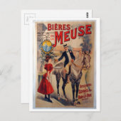 Vintage französische Bierwerbung Postkarte (Vorne/Hinten)