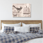 Vintage französische Bird-Leinwand Leinwanddruck (Insitu (Schlafzimmer))