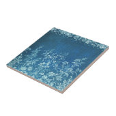 Vintage französische Blume Blue Tile Fliese (Seite)