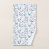 Vintage französische Blumenfantasiewelt-blau Badhandtuch Set (Handtuch)