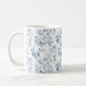 Vintage französische Blumenfantasiewelt-blau Kaffeetasse (Links)