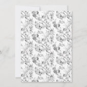 Vintage französische Blumenfantasy Toile-Black Mitteilungskarte (Rückseite)