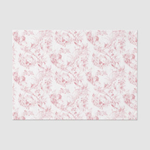 Vintage französische Blumenfantasy-Toile-Pink Seidenpapier