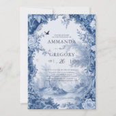 Vintage französische Blumentoilette Einladung (Vorderseite)