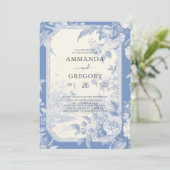 Vintage französische Blumentoilette Einladung (Stehend Vorderseite)