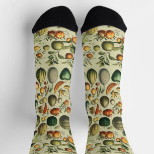 Vintage Französische Botanische Obstplakate Kunst Socken