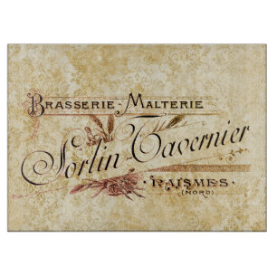 Vintage französische Brauerei Malterie Schneidebrett