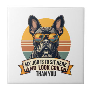 Vintage-Französische-Bulldogge-Sonnenbrille Mein J Fliese