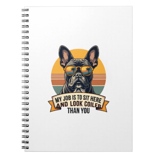 Vintage Französische Bulldogge Sonnenbrille Mein J Notizblock (Vorderseite)