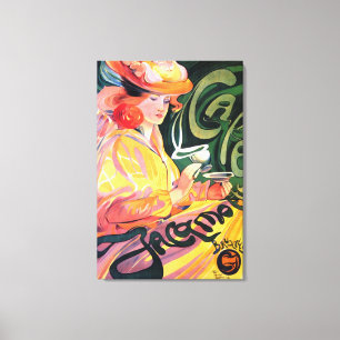 VINTAGE FRANZÖSISCHE CAFÉ-POSTERART EINGEWICKELT LEINWANDDRUCK