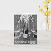 Vintage französische Champagner-Glückwunschkarte Karte (Gelbe Blume)