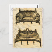 Vintage französische Chic Möbel Postkarte (Vorne/Hinten)