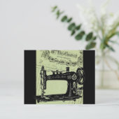 Vintage französische Chic-Nähmaschine Postkarte (Stehend Vorderseite)