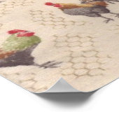 Vintage französische Country Roosters Kunstdrucke Poster (Ecke)