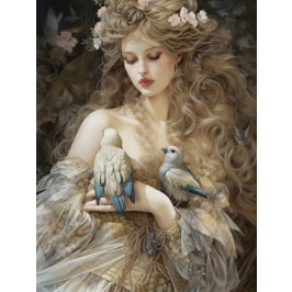 Vintage Französische Dame im Burg Seidenpapier