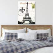 Vintage französische Eiffelturm gedehnte Leinwand (Insitu (Schlafzimmer))
