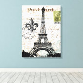 Vintage französische Eiffelturm gedehnte Leinwand (Insitu (Holzboden))