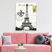 Vintage französische Eiffelturm gedehnte Leinwand (Insitu (Wohnzimmer))