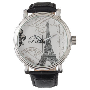 Vintage französische Eiffelturm-Uhr Armbanduhr