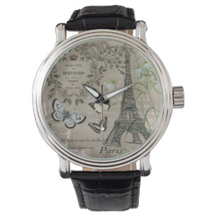 Vintage französische Eiffelturm-Uhr Armbanduhr