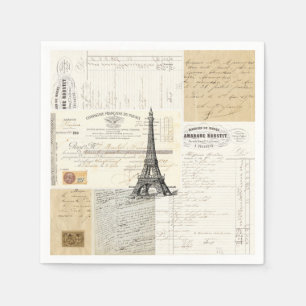 Vintage französische Eintagsfliege-Servietten Serviette