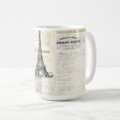 Vintage französische Eintagsfliege-Tasse Paris Kaffeetasse (VorderseiteRechts)