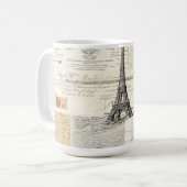 Vintage französische Eintagsfliege-Tasse Paris Kaffeetasse (Vorderseite Links)