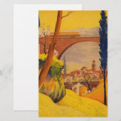 Vintage französische Eisenbahn Briefpapier (Vorne/Hinten)