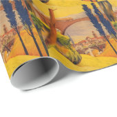 Vintage französische Eisenbahn Geschenkpapier (Rolleneckpunkt)