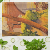 Vintage französische Eisenbahn Geschirrtuch (Gefaltet)