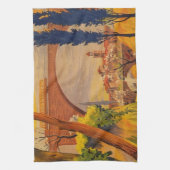 Vintage französische Eisenbahn Geschirrtuch (Vertikal)