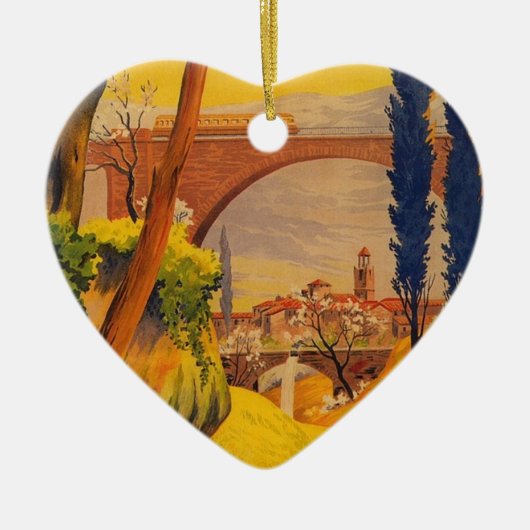 Vintage französische Eisenbahn Keramikornament (Vorne)