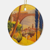 Vintage französische Eisenbahn Keramikornament (Links)