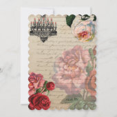 Vintage französische Ephemera Floral 60. Geburtsta Einladung (Rückseite)