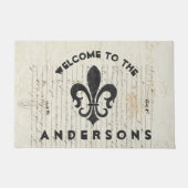 Vintage französische Ephemera Lilie CustomWelcome Fußmatte (Vorderseite)