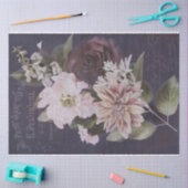 Vintage-Französische-Ephemera-Schrift-Rosen-Decoup Seidenpapier (Basteln)