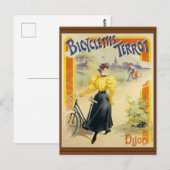 Vintage französische Fahrradposter-Imitate Holzrah Postkarte (Vorne/Hinten)