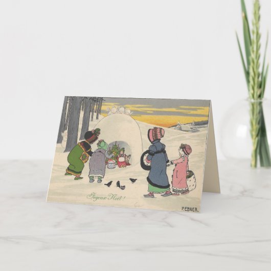 Vintage französische feiertagskarte (Vorderseite)