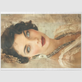 Vintage französische Flapper Lady Decoupage Seidenpapier