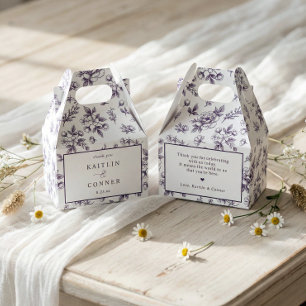 Vintage Französische Florale Aubergine Lila Hochze Geschenkschachtel