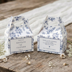 Vintage Französische Florale Navyblaue Viktorianis Geschenkschachtel
