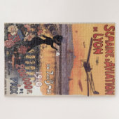 Vintage französische Flugreise Alte Illustration Puzzle (Horizontal)