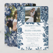 Vintage französische Foto-Engagement-Partei Einladung (Vorne/Hinten)