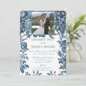 Vintage französische Foto-Engagement-Partei Einladung (Stehend Vorderseite)