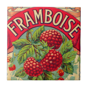 Vintage-Französische Framboise (Himbeere) Fliese