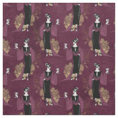 Vintage französische Frau mit Wein am Maroon Stoff (Muster)